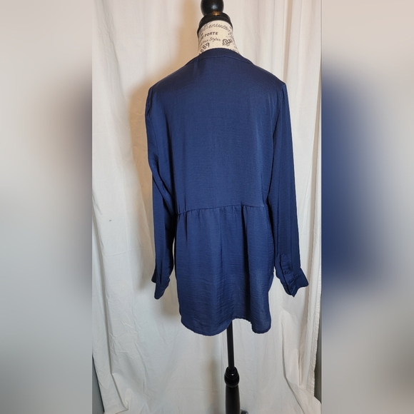 A.P.C. Deep Blue Women's Blouse - Picture 8 of 9